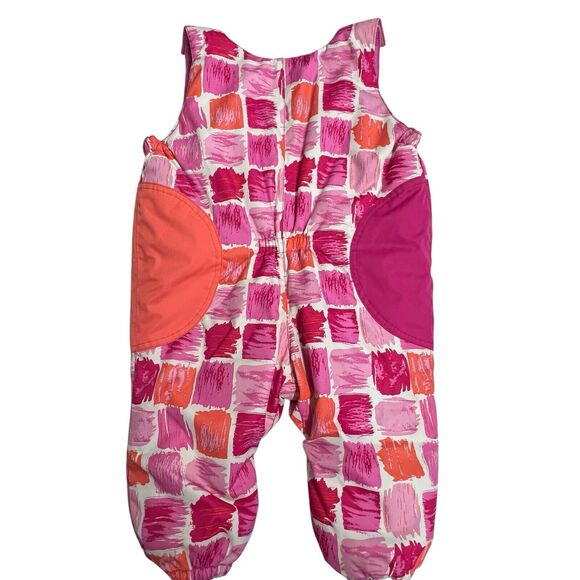 Obermeyer Pink Orange Geometric Baby Girl Bunting‎ Snow Suit 12-18M - Picture 1 of 7